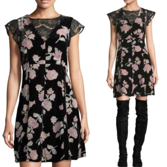 Nanette Lepore Velvet Floral Mini Dress - Picture 9 of 9